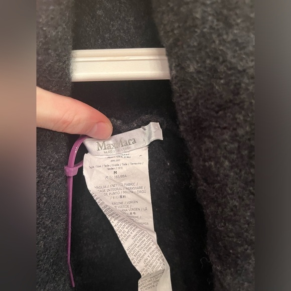 Max Mara Wool Shrug Long Sleeve Black Size Medium Womens Crop Sweater - Picture 3 of 4